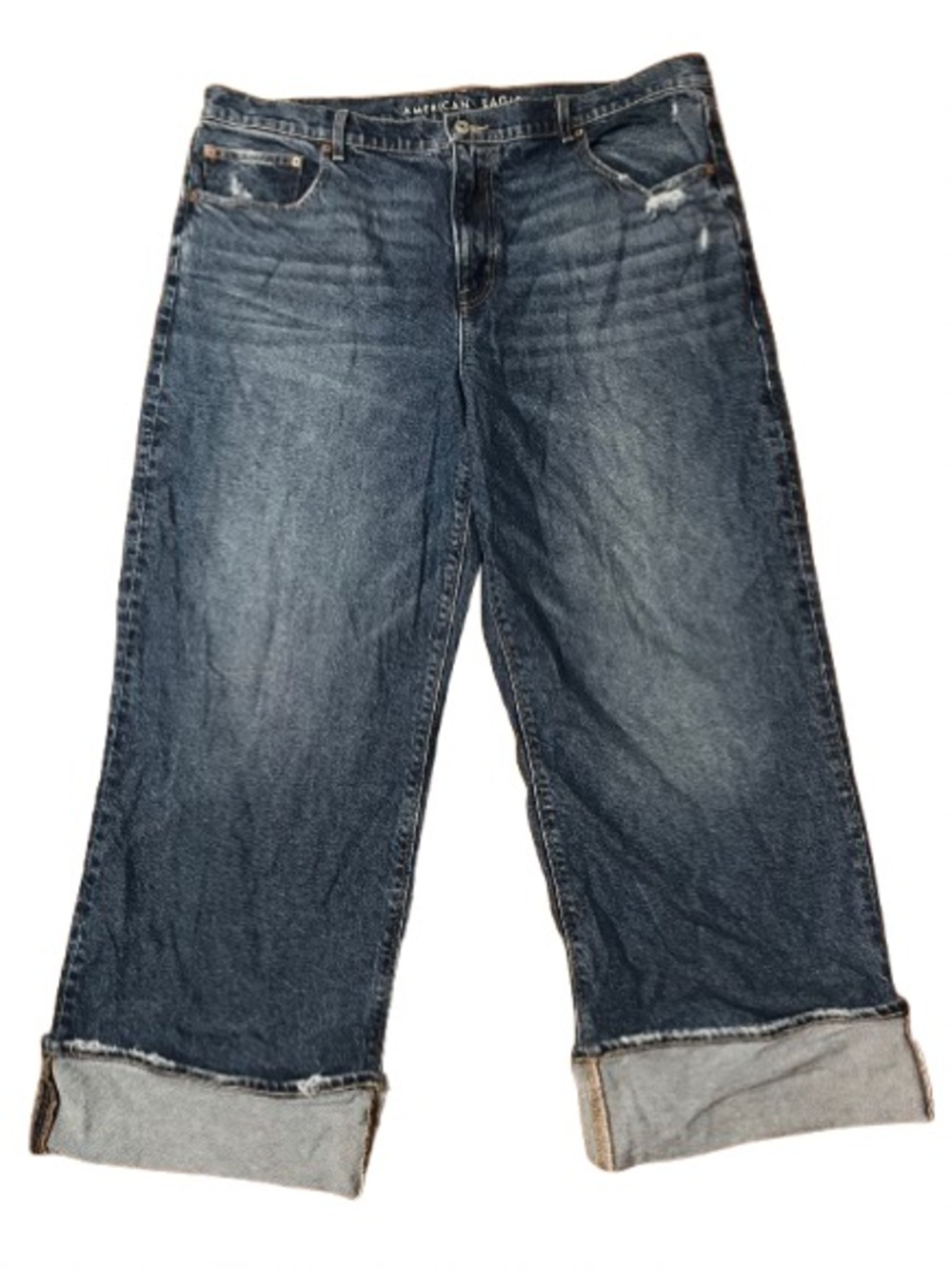 American Eagle Outfitters Stovepipe Cuffed Denim Stretch Jeans Size 18